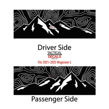 Load image into Gallery viewer, Topography Map Decals for 2022-2025 Jeep Grand Wagoneer L 3rd Windows - Matte Black
