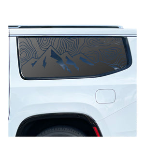 Topography Map Decals for 2022-2025 Jeep Grand Wagoneer L 3rd Windows - Matte Black