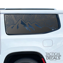 Load image into Gallery viewer, Topography Map Decals for 2022-2025 Jeep Grand Wagoneer L 3rd Windows - Matte Black
