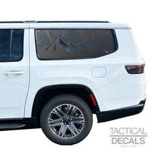 Load image into Gallery viewer, Topography Map Decals for 2022-2025 Jeep Grand Wagoneer L 3rd Windows - Matte Black

