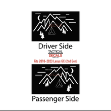 Load image into Gallery viewer, Minimalist Mountain Scene Decal for 2010-2023 Lexus GX460 3rd Windows - Matte Black
