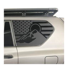 Load image into Gallery viewer, USA Flag with Mountain Scene Decal for 2010-2023 Lexus GX460 3rd Windows - Matte Black
