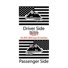 Load image into Gallery viewer, USA Flag with Mountain Scene Decal for 2010-2023 Lexus GX460 3rd Windows - Matte Black
