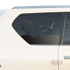 Beach Ocean Outdoor Scene Decal for 2010-2023 Lexus GX460 3rd Windows - Matte Black
