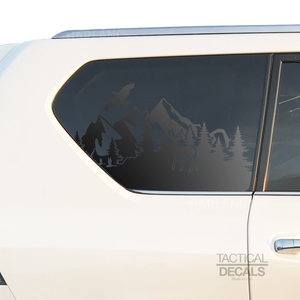 Wildlife Mountain Outdoor Scene Decal for 2010-2023 Lexus GX460 3rd Windows - Matte Black