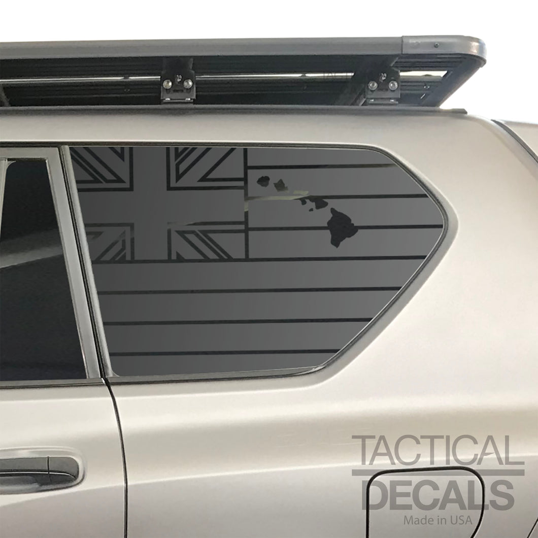 State of Hawaii Flag Decal for 2010-2023 Lexus GX460 3rd Windows - Matte Black
