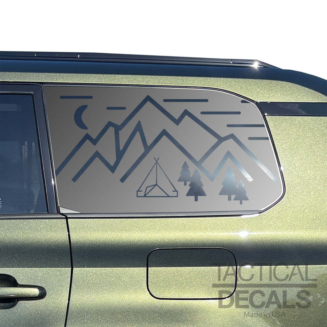 Minimalist Mountain Scene Decal for 2024-2025 Lexus GX550 Rear Window - Matte Black