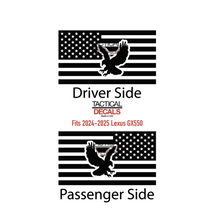 Load image into Gallery viewer, USA Flag Decal with Eagle for 2024-2025 Lexus GX550 Rear Window - Matte Black
