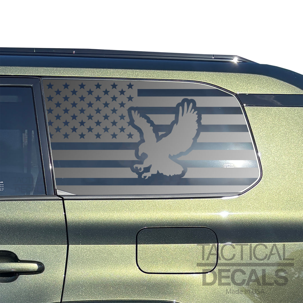 USA Flag Decal with Eagle for 2024-2025 Lexus GX550 Rear Window - Matte Black