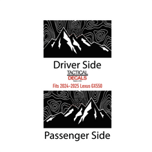Load image into Gallery viewer, Topography Mountain Scene Decal for 2024-2025 Lexus GX550 Rear Window - Matte Black
