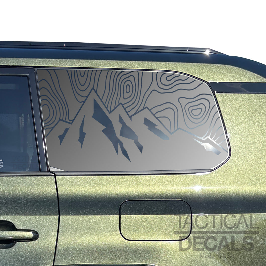 Topography Mountain Scene Decal for 2024-2025 Lexus GX550 Rear Window - Matte Black
