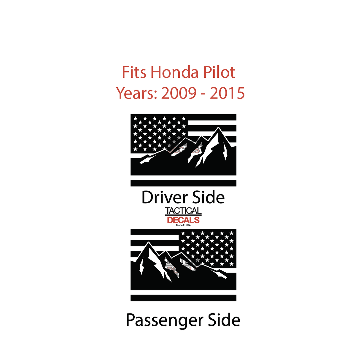 USA Flag w/Mountain Scene Decal for 2009-2015 Honda Pilot 3rd Windows ...