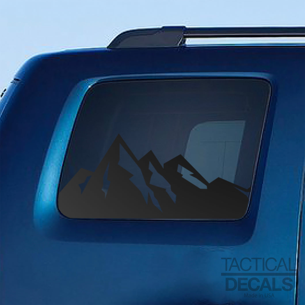 Mountain Scene Decal for 2009-2015 Honda Pilot 3rd Windows - Matte Black