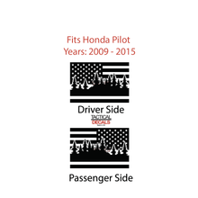 Load image into Gallery viewer, USA Flag w/Forest Scene Decal for 2009-2015 Honda Pilot 3rd Windows - Matte Black
