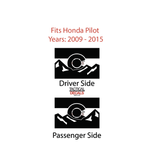State of Colorado Flag with Mountains Decal for 2009-2015 Honda Pilot 3rd Windows - Matte Black