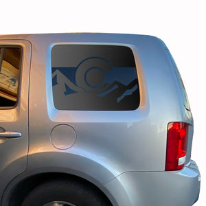 State of Colorado Flag with Mountains Decal for 2009-2015 Honda Pilot 3rd Windows - Matte Black