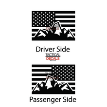 Load image into Gallery viewer, USA Flag with Mountain Scene Decal for 2009-2015 Honda Pilot 3rd Windows - Matte Black
