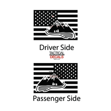Load image into Gallery viewer, USA Flag with Mountain Scene Decal for 2009-2015 Honda Pilot 3rd Windows - Matte Black

