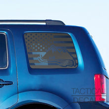 Load image into Gallery viewer, USA Flag with Mountain Scene Decal for 2009-2015 Honda Pilot 3rd Windows - Matte Black
