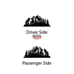 Outdoor Mountain Scene Decal for 2009-2015 Honda Pilot 3rd Windows - Matte Black