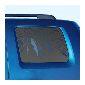 Topography Mountain Scene Decal for 2009-2015 Honda Pilot 3rd Windows - Matte Black