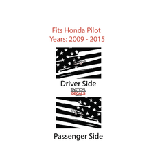 Load image into Gallery viewer, Distressed USA Flag Decal for 2009-2015 Honda Pilot 3rd Windows - Matte Black
