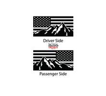 Load image into Gallery viewer, USA Flag w/Mountain scene Decal for 2016-2022 Honda Pilot 3rd Windows - Matte Black
