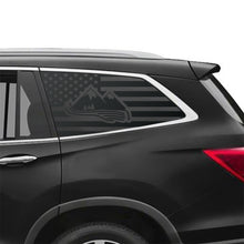 Load image into Gallery viewer, USA Flag with Mountain Scene Decal for 2016-2022 Honda Pilot 3rd Windows - Matte Black
