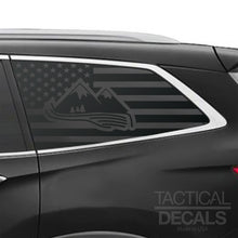 Load image into Gallery viewer, USA Flag with Mountain Scene Decal for 2016-2022 Honda Pilot 3rd Windows - Matte Black
