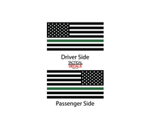 Load image into Gallery viewer, USA Flag w/Green Line Decal for 2016-2022 Honda Pilot 3rd Windows - Matte Black
