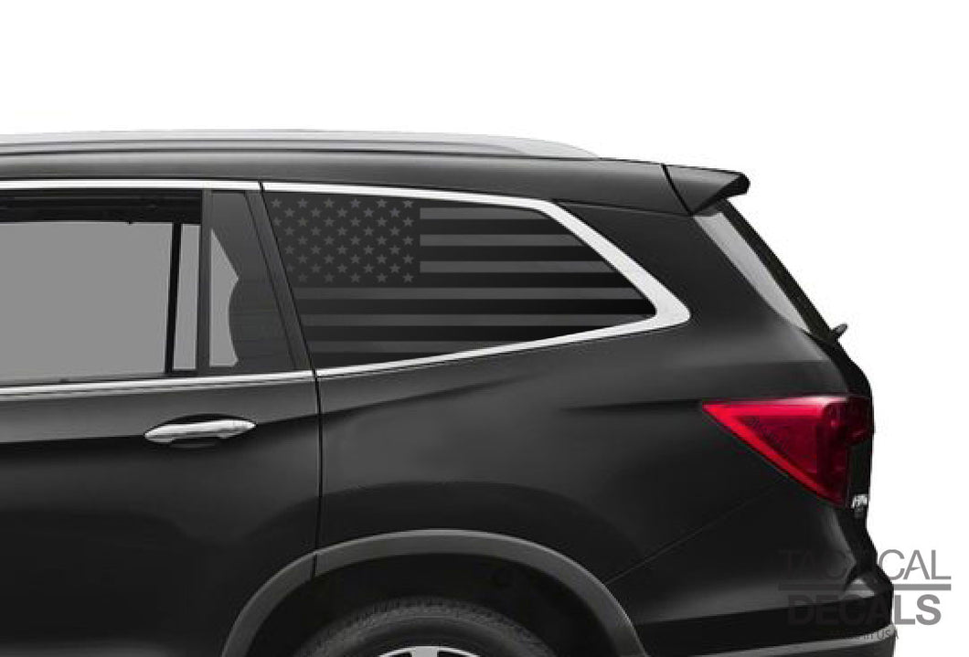 USA Flag Decal for 2016-2022 Honda Pilot 3rd Windows - Matte Black