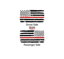 Load image into Gallery viewer, Distressed USA Flag w/Red Line Decal for 2016-2022 Honda Pilot 3rd Windows - Matte Black
