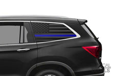 Load image into Gallery viewer, USA Flag w/Blue Line Decal for 2016-2022 Honda Pilot 3rd Windows - Matte Black

