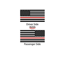 Load image into Gallery viewer, USA Flag w/Red Line Decal for 2016-2022 Honda Pilot 3rd Windows - Matte Black
