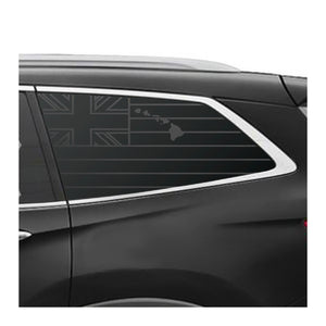 State of Hawaii Flag Decal for 2016-2022 Honda Pilot 3rd Windows - Matte Black