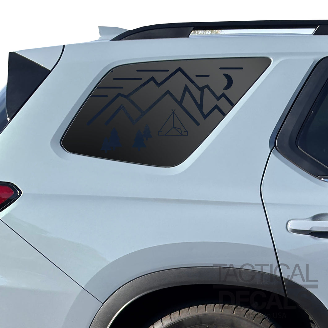 Minimalist Mountain Scene Decals for 2023-2025 Honda Pilot Rear Windows - Matte Black