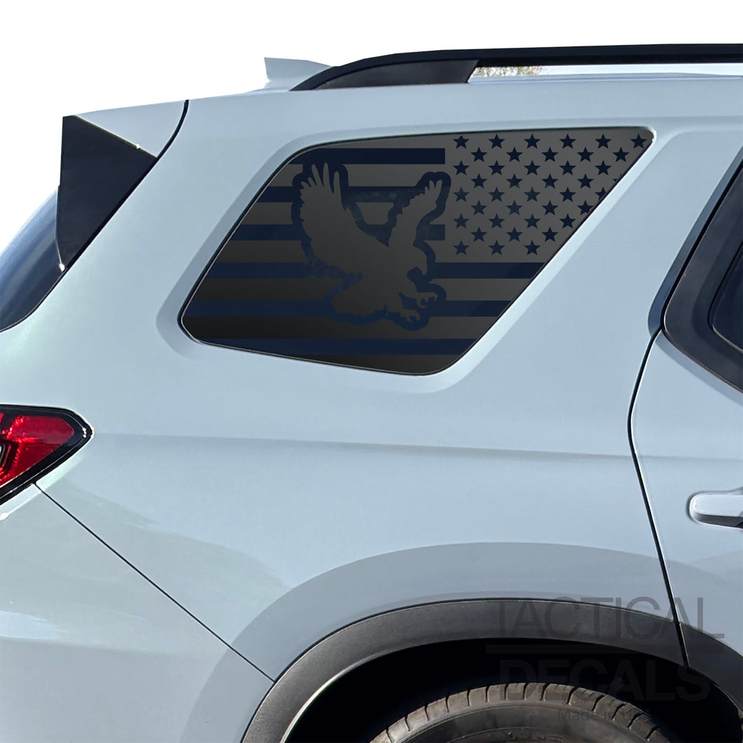 USA Flag Decal with Eagle for 2023-2025 Honda Pilot Rear Windows - Matte Black