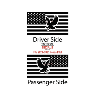 USA Flag Decal with Eagle for 2023-2025 Honda Pilot Rear Windows - Matte Black