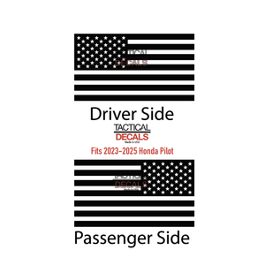 USA Flag design decal for 2023 - 2026 Honda Pilot 3rd Windows - Matte Black