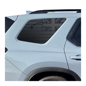 State of Hawaii Flag Decal with Islands for 2023-2025 Honda Pilot Rear Windows - Matte Black