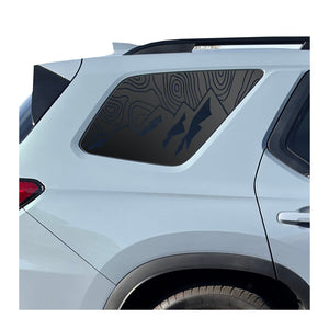 Topography Mountain Scene Decals for 2023-2025 Honda Pilot Rear Windows - Matte Black