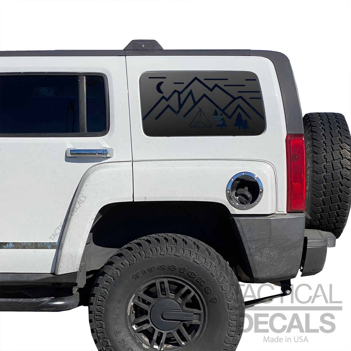 Minimalist Mountain Scene Decal for 2006-2010 Hummer H3 3rd Windows ...