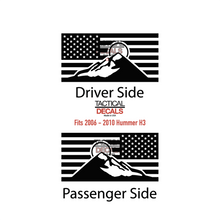 Load image into Gallery viewer, USA Flag with  Mountain Scene Decal for 2006-2010 Hummer H3 3rd Windows - Matte Black
