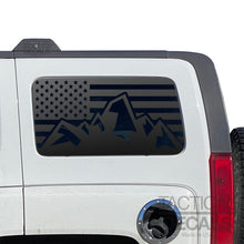 Load image into Gallery viewer, USA Flag with Mountain Scene Decal for 2006-2010 Hummer H3 3rd Windows - Matte Black

