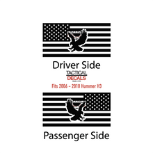 Load image into Gallery viewer, USA Flag with Eagle Decal for 2006-2010 Hummer H3 3rd Windows - Matte Black

