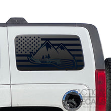 Load image into Gallery viewer, USA Flag with Mountain Scene Decal for 2006-2010 Hummer H3 3rd Windows - Matte Black
