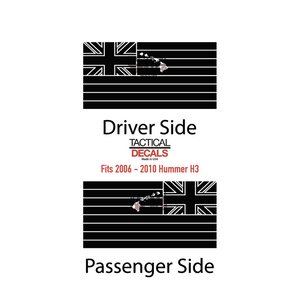 State of Hawaii Flag Decal for 2006-2010 Hummer H3 3rd Windows - Matte Black