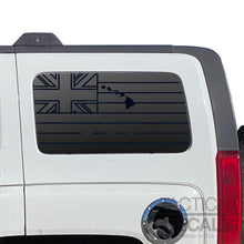 Load image into Gallery viewer, State of Hawaii Flag Decal for 2006-2010 Hummer H3 3rd Windows - Matte Black
