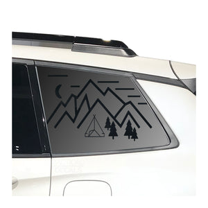 Minimalist Mountain Scene Decal for 2019 - 2025 Honda Passport Windows - Matte Black