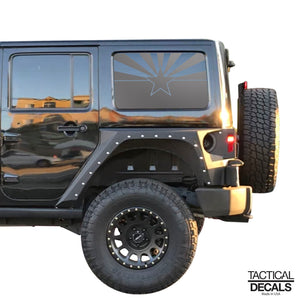 State of Arizona Decal for 2007 - 2023 Jeep Wrangler Hardtop Windows - Matte Black